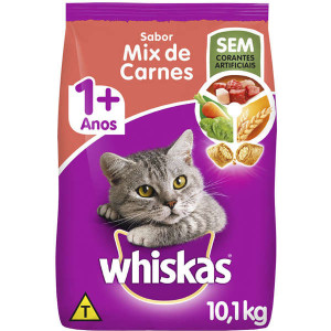 Ração Whiskas Mix de Carne para Gatos Adultos - 10,1kg